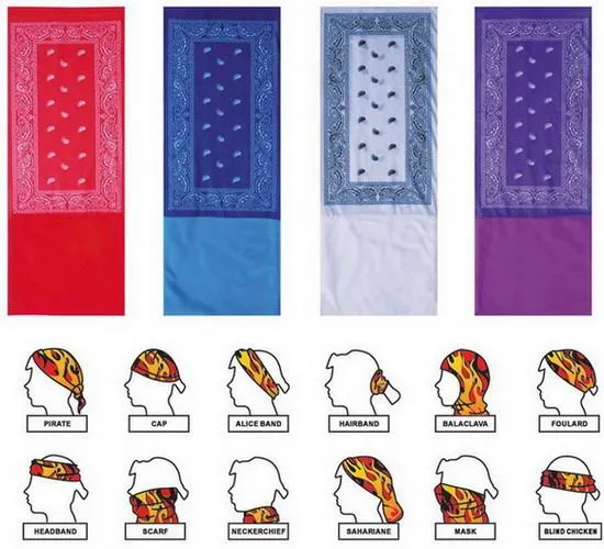 High Quality 100% Polyester Headwear Custom Logo Multifunctional Magic Seamless Tube Bandana