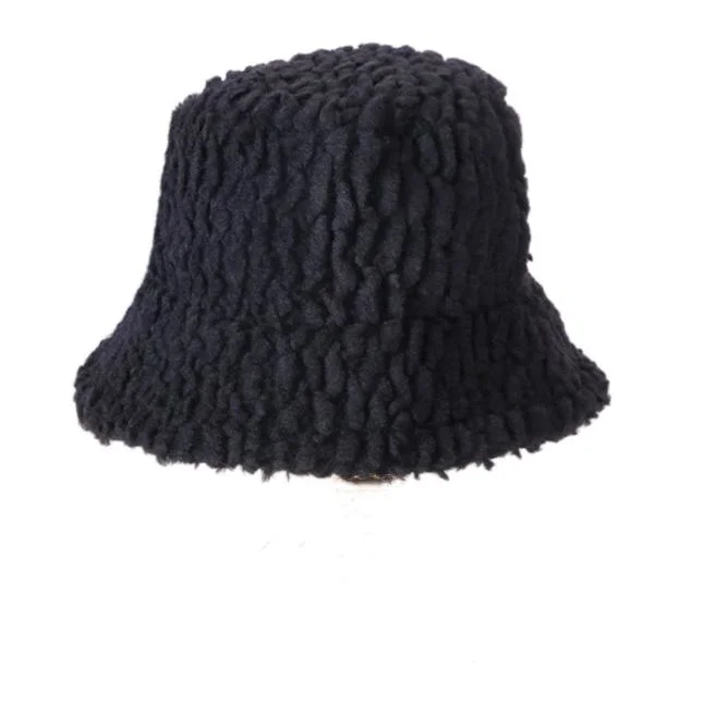 Wholesale Custom Winter Thickened Warm Terry Unsix Bucket Hat Fisherman Hat for Outdoor Activities