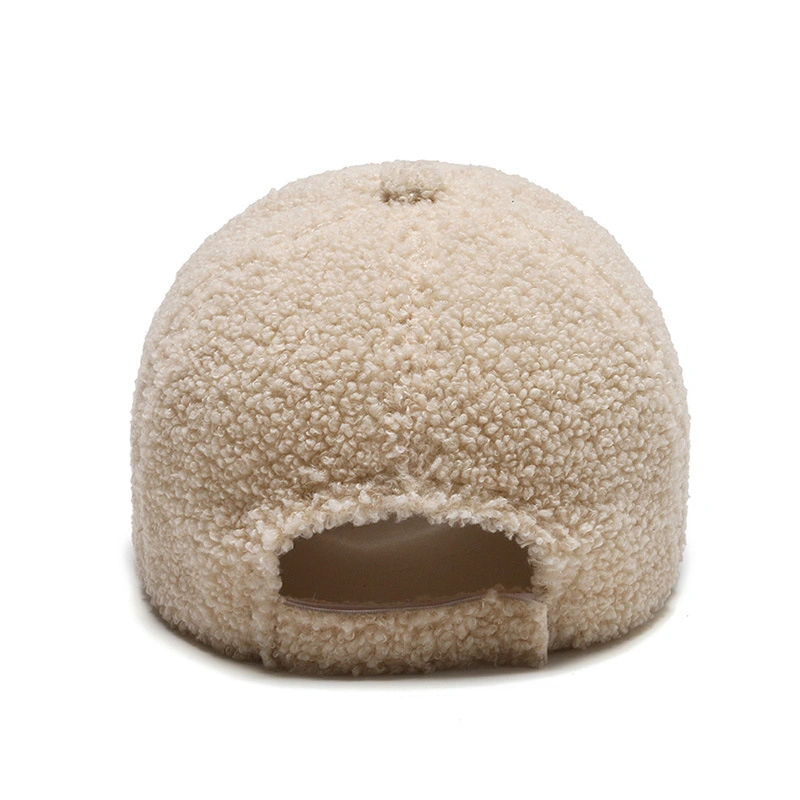 Custom Logo Winter Cozy Plush Warm Fluffy New Trendy Faux Teddy Fur Baseball Cap for Women