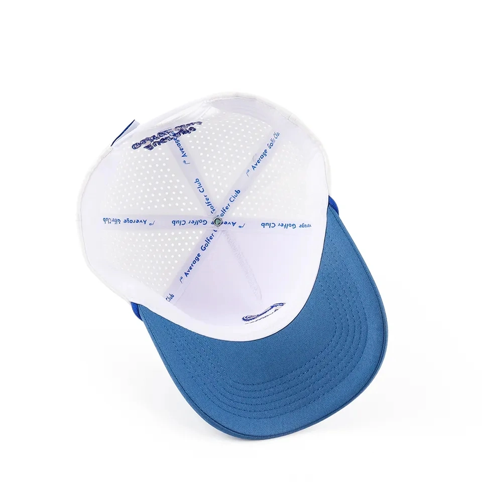 Custom Embroidery Logo 5 Panels Curved Hats Perforated Laser Cutting Hole Drill Baseball Caps Gorras Nylon Waterproof Sport Polyester Rope Golf Hat