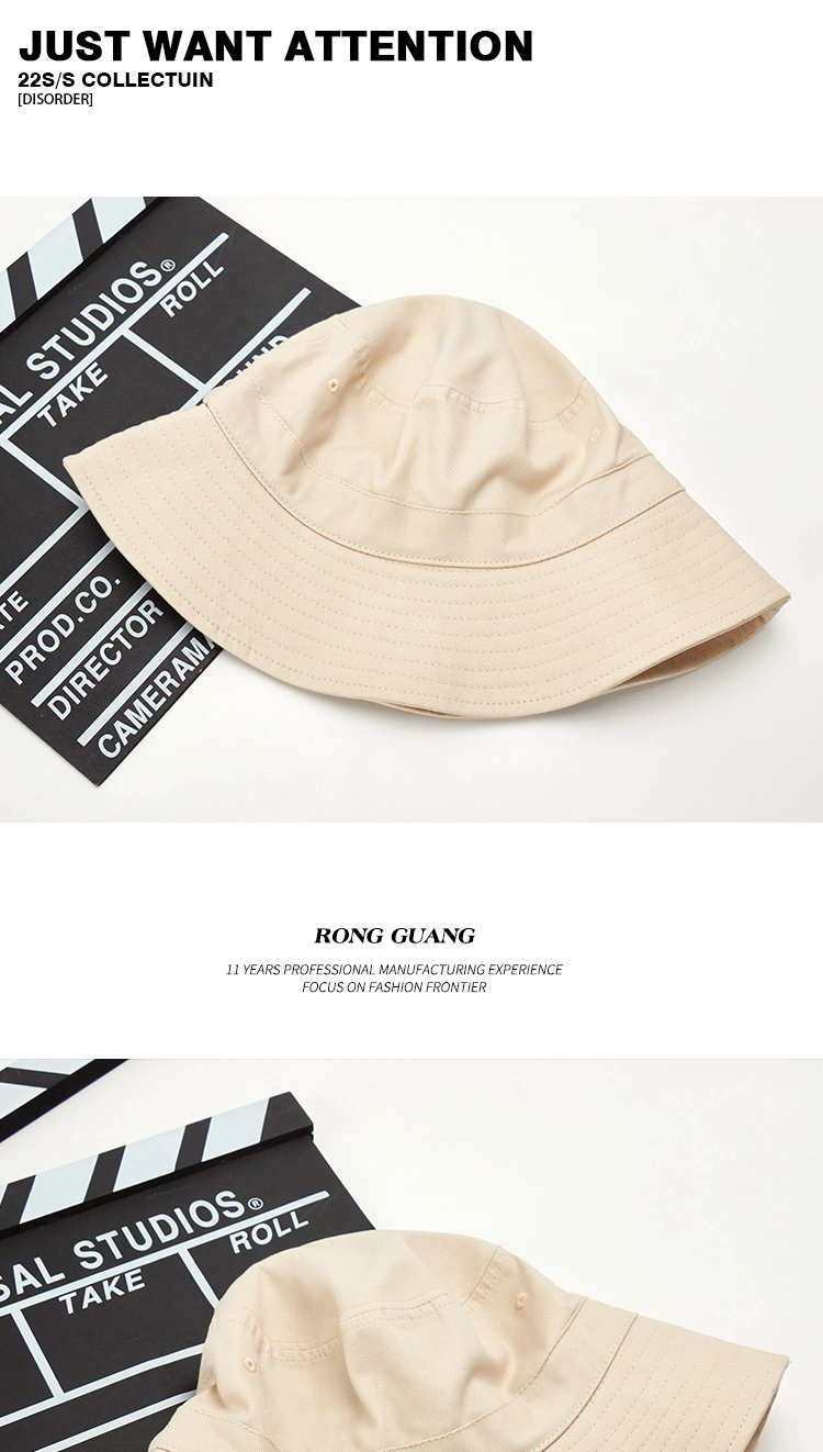 Spring Summer Outdoor Sun Protection Fashion Cotton Bucket Hat Fisherman Hat for Women Men