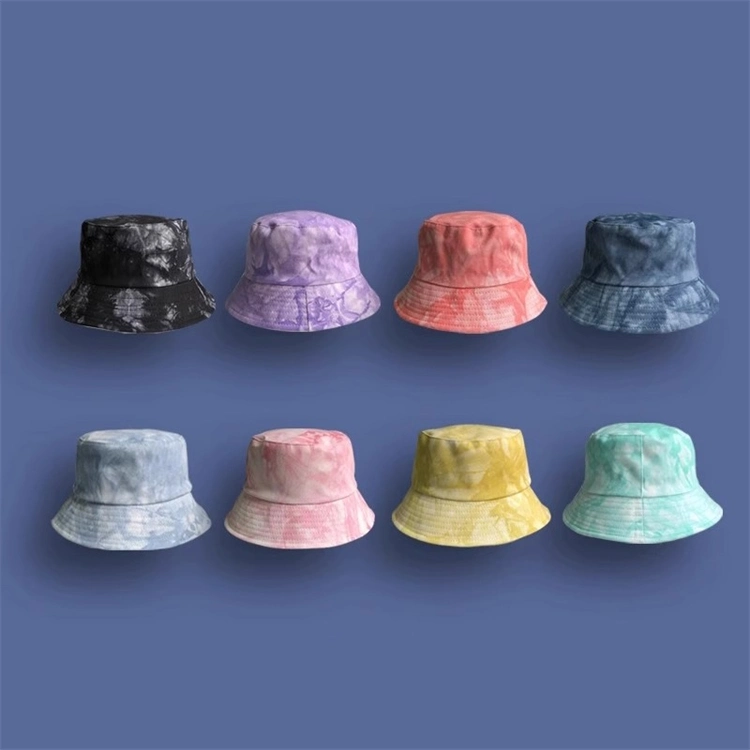 Reversible Wear Tie Dye Cotton Casual Fishman Bucket Hat Cap