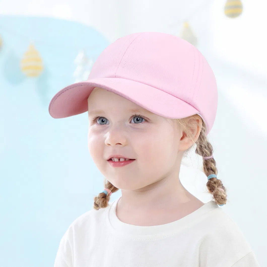 Wholesale Fashion Baby Children Kid Casual Sun Cap Adjustable Cotton Solid Color Baseball Cap with Custom Logo