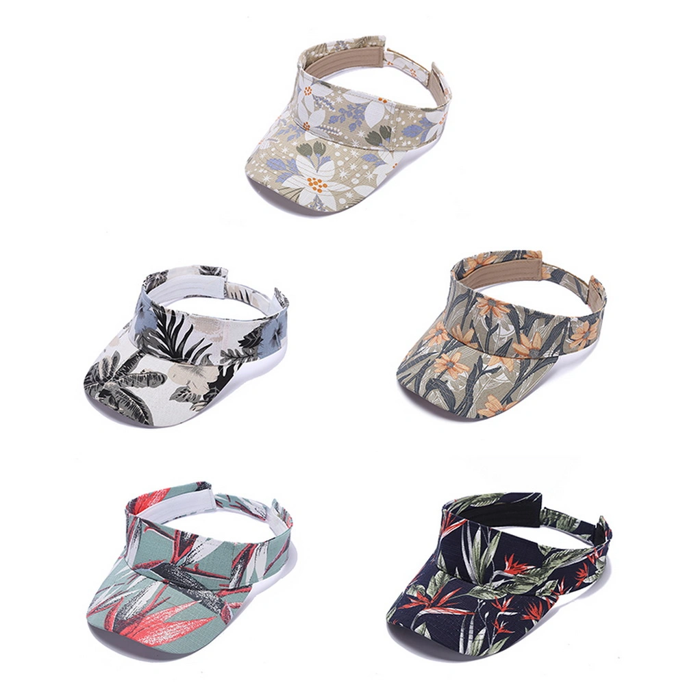 Women Summer Empty Top Printed Sport Visor Caps Outdoor Sun Hat Cheap Wholesale Sunvisor Hat