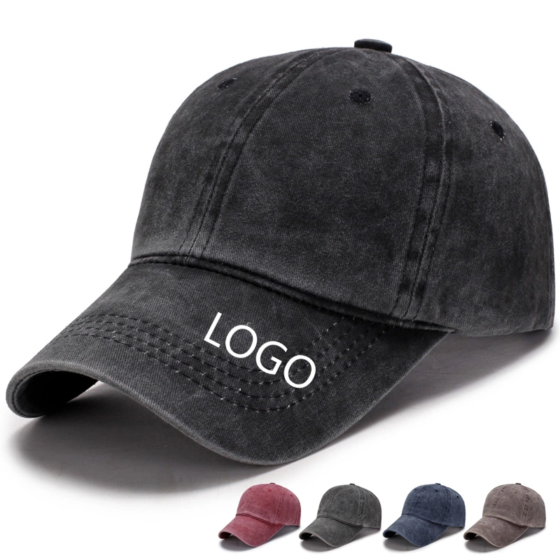 Custom Plain Black Embroidery Baseball Cap Dad Hat Plain Men Women Cotton Adjustable Blank Unstructured Soft Hat