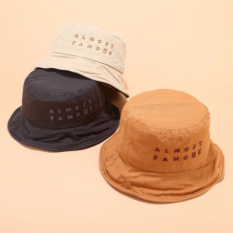 Fashion Customized Washed Cotton Adjustable Simple Embroidered Casual Bucket Hat