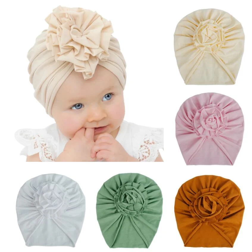 New Born Baby Turban Hat Combed Cotton Baby Girls Headband