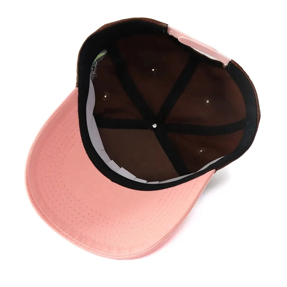 Customized Fashion Personalized Custom Contrast Colors Design Caps Summer Pink Brown Two-Tone Colour a Frame 5 Panel High Profile Baseball Hats