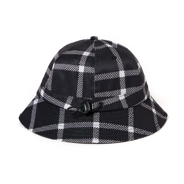 Round Top Cute Polyester Bucket Hats Bulk Personalized Plaid Kids Children Bucket Hat