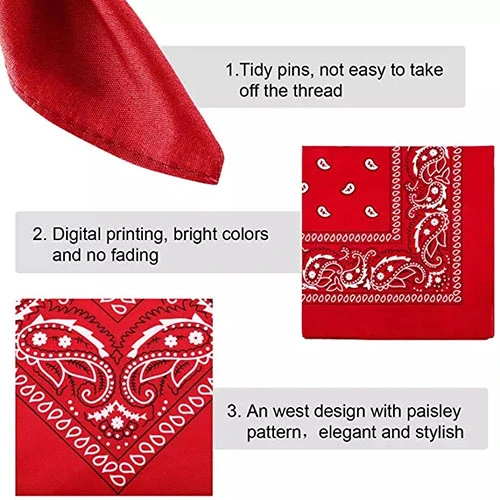 Promotional Gift Cotton Square, Bandana, Custom Printing Bandana