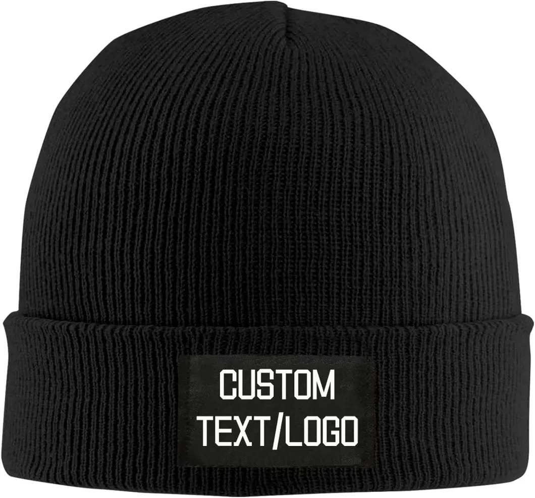 Custom Unisex Beanie Knit Hat Personalized Skull Cap Winter Beanies Ski Hats