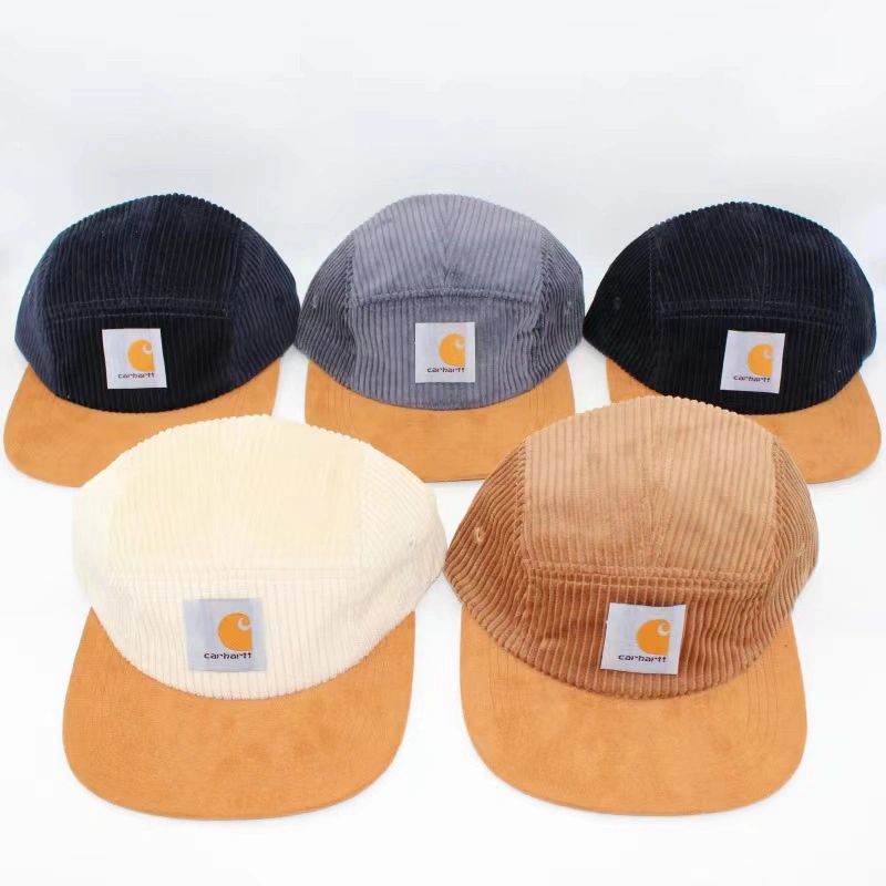 Embroidery High Quality Corduroy Snapback Cap with Custom Logo Unstructured Suede Hat