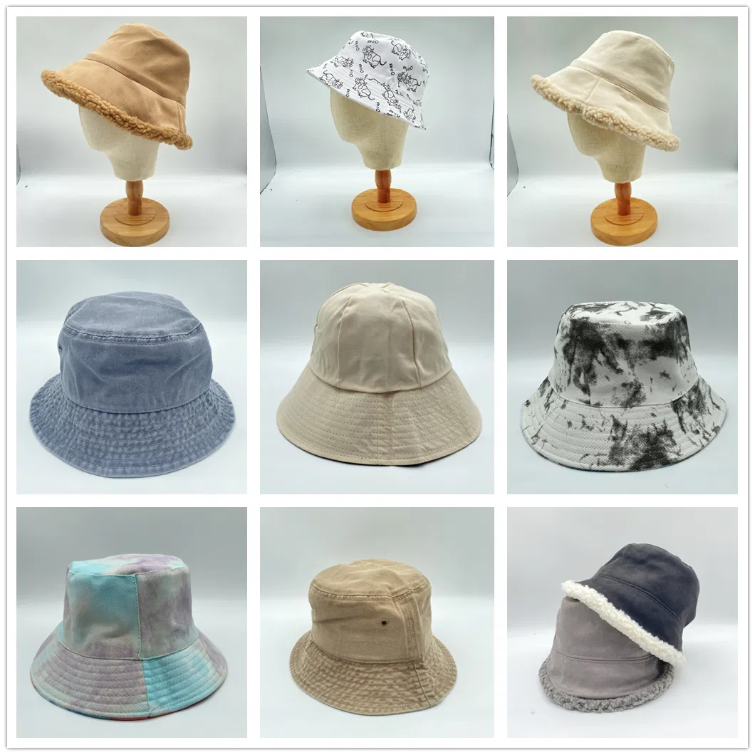 Women Men Printed Bucket Hats OEM Fashion High Quality 100% Cotton with Custom Logo for Kids Bucked Hats