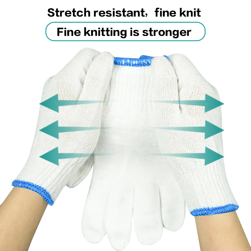 China Wholesale 10/7gauge Safety/Work/Construction Price Industrial/Working Hand Protective Guantes White Cotton Knitted Gloves