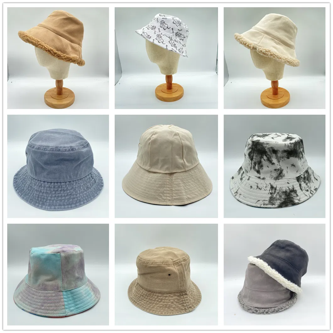 Comfortable Summer Printed Unisex Double Sided Tie Dye Cotton Fisherman Hat Bucket Hat