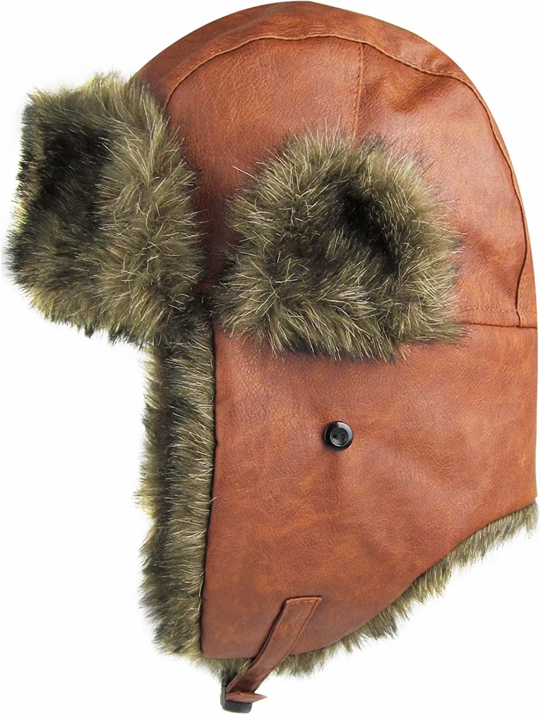 Wholesale Good Quality Winter Trooper Trapper Hunting Warm Leather Hat Ushanka Fur Aviator Hat