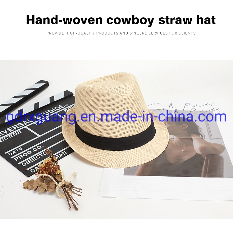 Outdoor Wide Brim Summer Breathable Floppy Custom Fedora Straw Hats