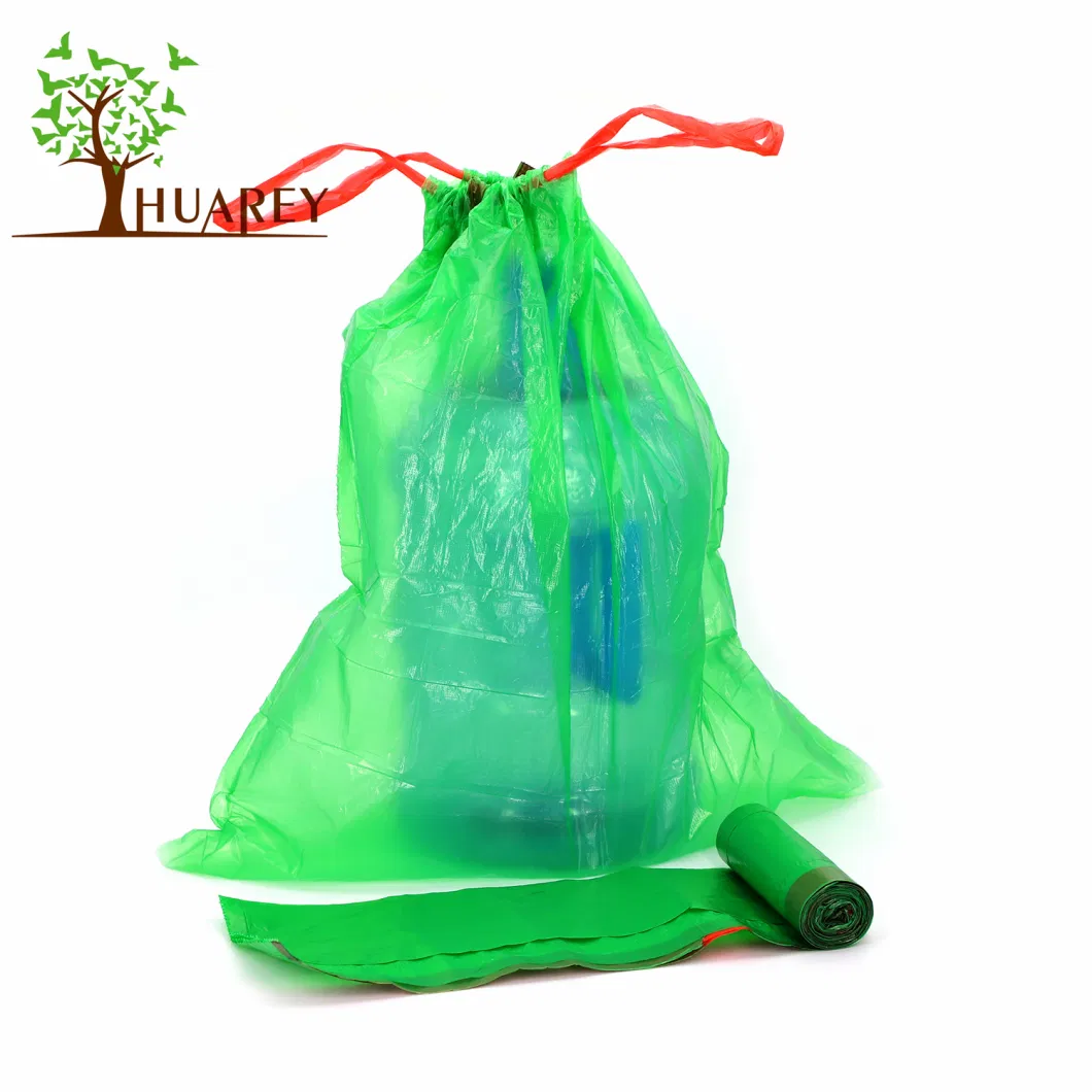 Plastic Kinchen Bin Liner Customized Printing Drawstring Garbage Bag Trash Bag Roll