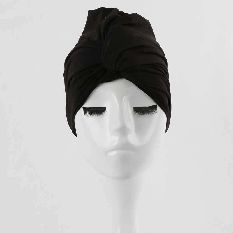 Stretchable Polyester Swimming Bathing Turban Head Cover Sun Cap Long Hair Hot Spring Swim Hat for Adult Women Men Teens Bl16758