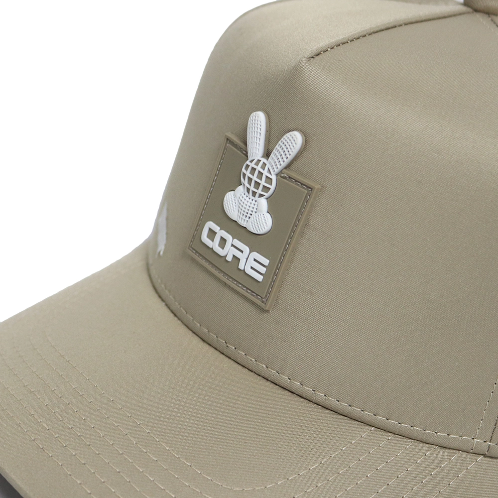 BSCI Custom Patch Logo 5 Panel Khaki Quick Dry Performance Sport Baseball Cap, Laser Cut Hole Golf Gorras, Polyester Rope Hat