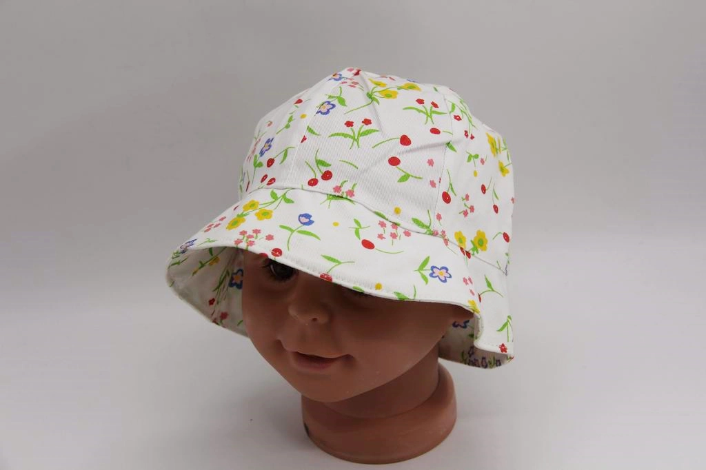 Cotton Baby Fisherman Hat with Floral Print for Summer Sun Protection