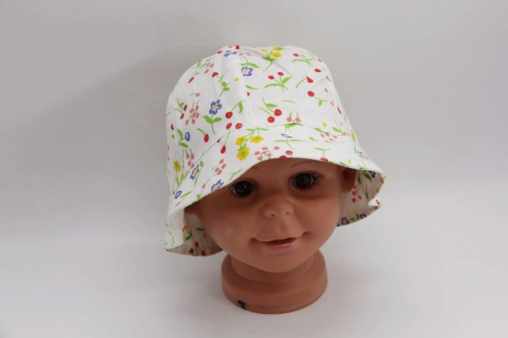 Cotton Baby Fisherman Hat with Floral Print for Summer Sun Protection