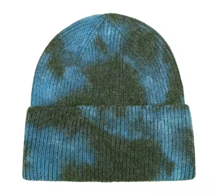 Fashion Winter Accessories 2023 Trendy Warm Knitted Beanie Hat Women Men Unisex Tie Dye Toque Cuffed Gradient Color Winter Hat