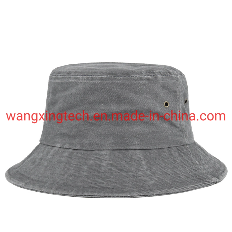 Wholesale Bucket Hat Fishing Men&prime; S Cowboy Flat Top Hat Women&prime; S Pure Cotton Washed Cap