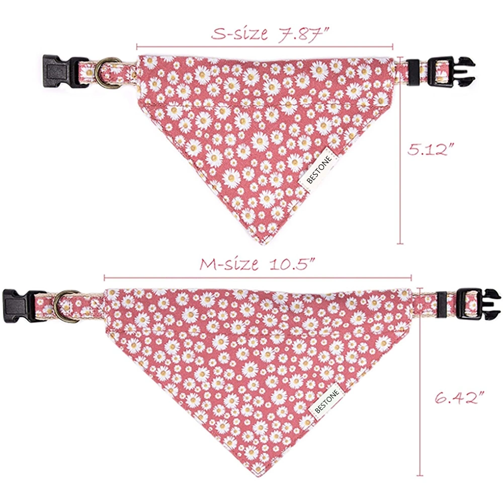 Wholesale Personalized Design Flower Daisy Printed Cotton Puppy Cat Dog Collar Bandana