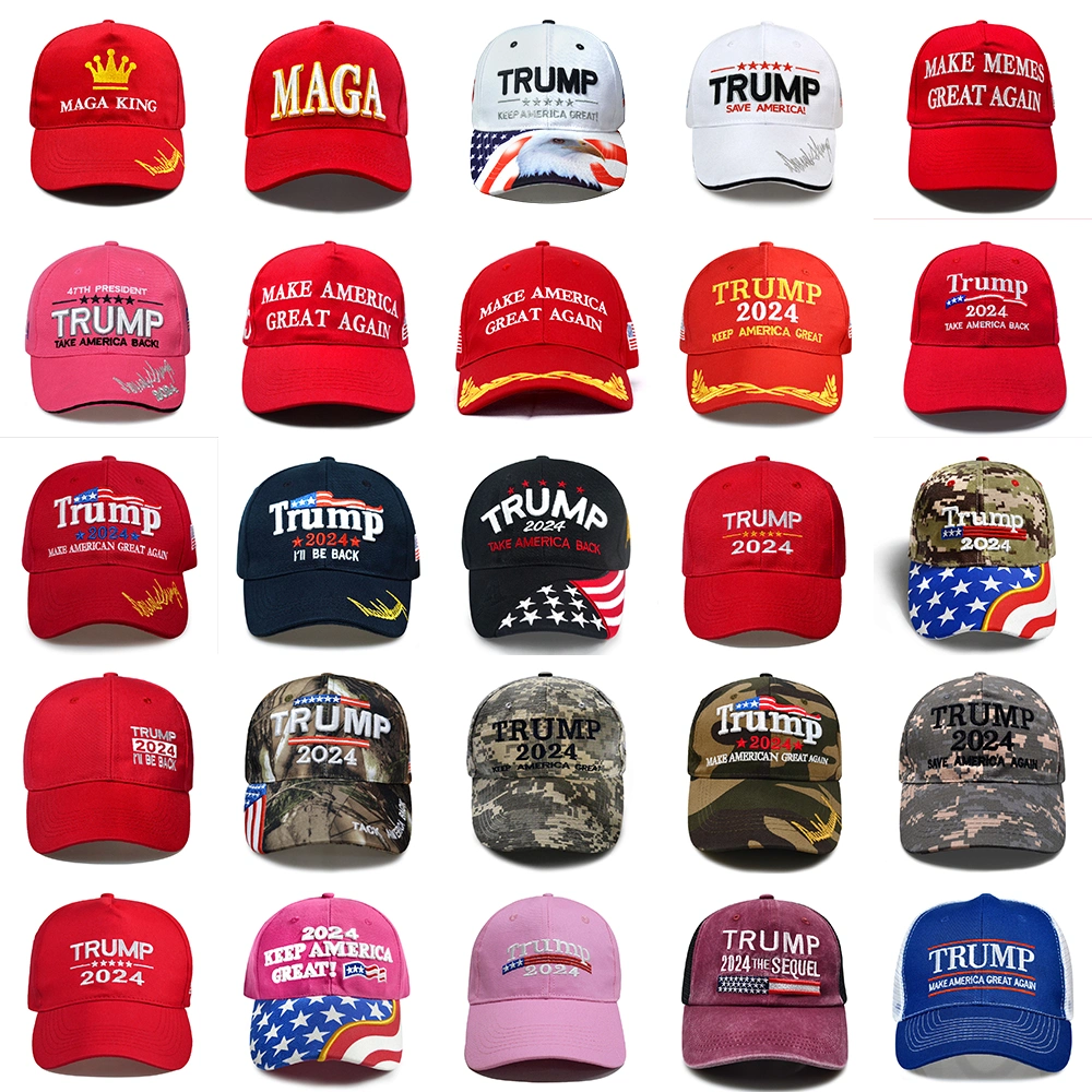 Hot Sale Wholesale 6 Panel Cotton Hats USA Embroidered Election Custom Hat