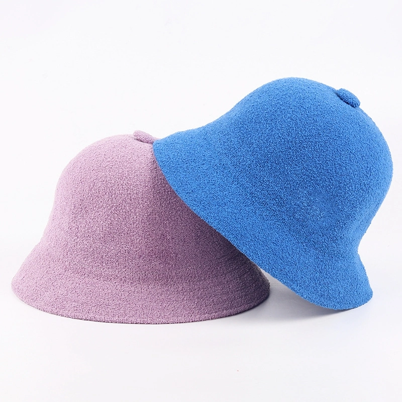 Wholesale Spring Autumn Fashion Multicolor Plain Terry Bucket Hat Fisherman Hat for Adults