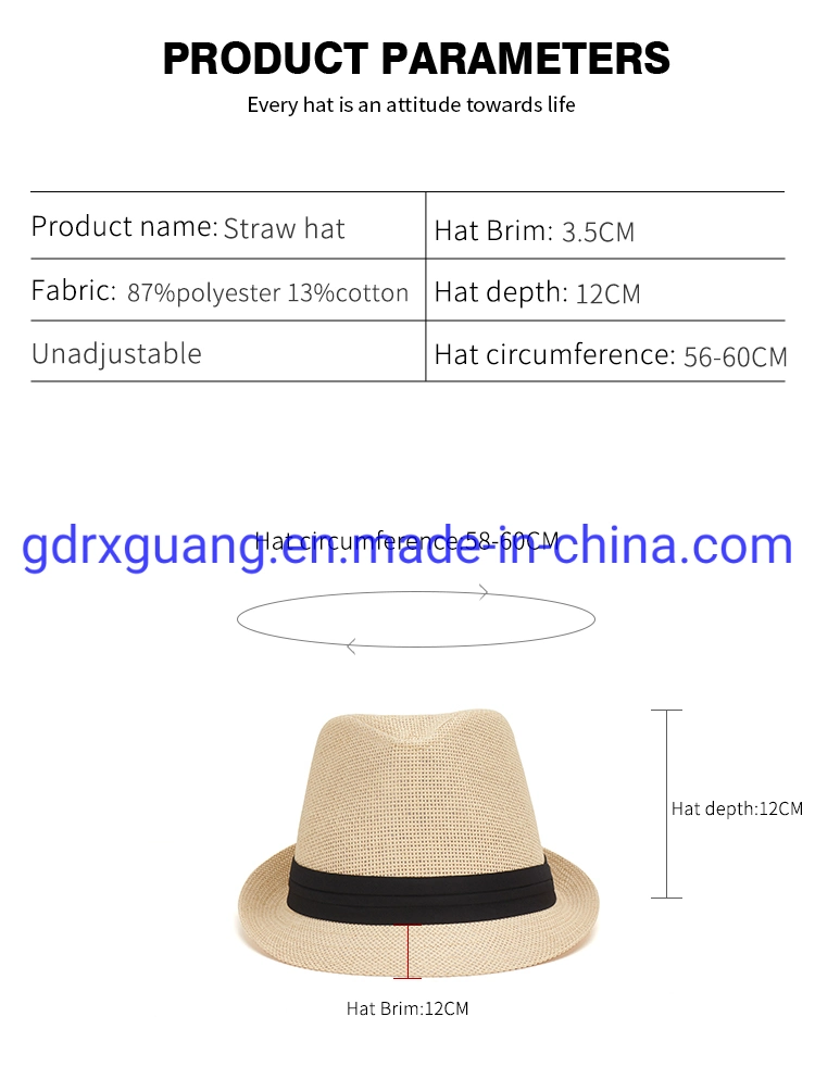 Outdoor Wide Brim Summer Breathable Floppy Custom Fedora Straw Hats