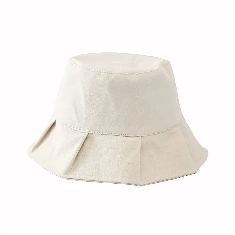 Spring and Summer Pleated Lace Simple Bucket Hat Outdoor Fashion Women&prime;s Bucket Hats Customizable Sunscreen Bucket Hat