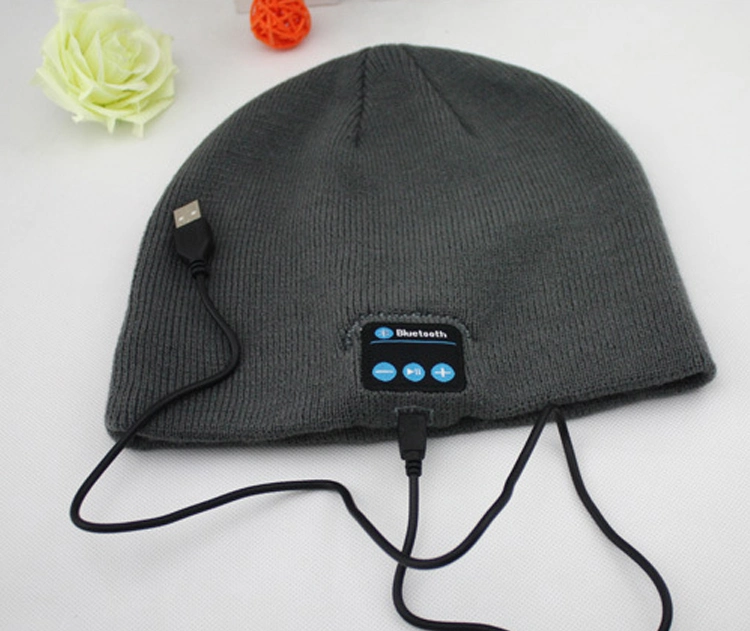 Bluetooth Custom Knit Hat Embroidered Logo Beanie Winter Hat