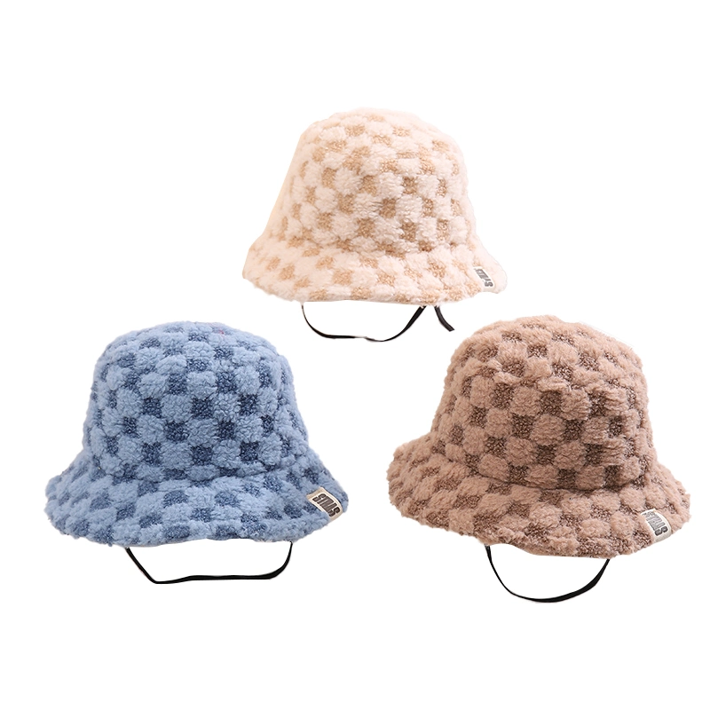 Wholesale Manufacturer Custom Winter Terry Children Warm Bucket Hat Fisherman Hat for Cold Weather