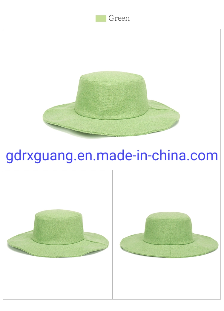 Wholesale Customized Wool Fedora Bucket Hats for Women Men