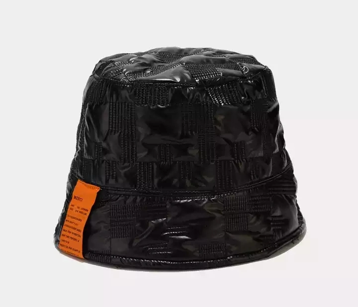 Wholesale Custom Black Leather Bucket Hats Private Label PU Bucket Hat