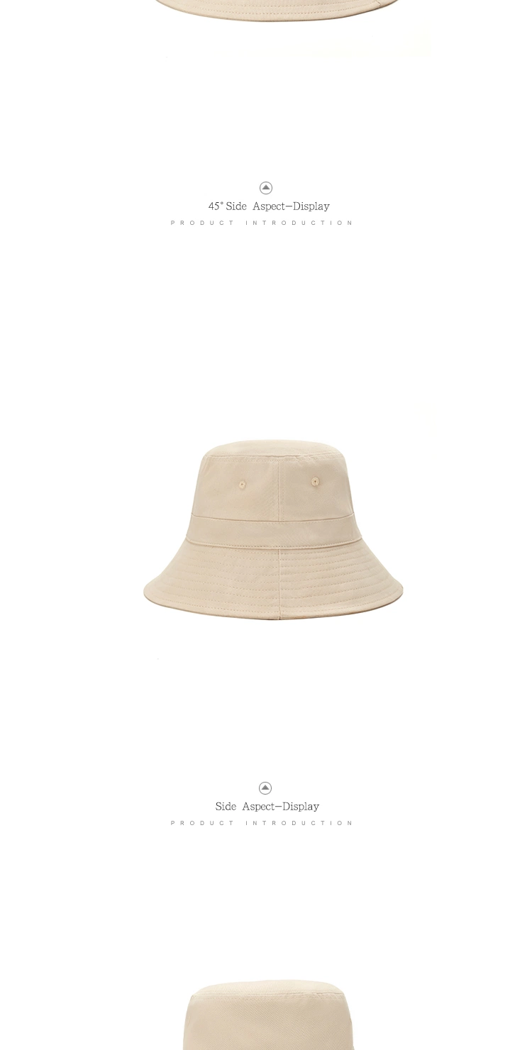 Spring Summer Outdoor Sun Protection Fashion Cotton Bucket Hat Fisherman Hat for Women Men