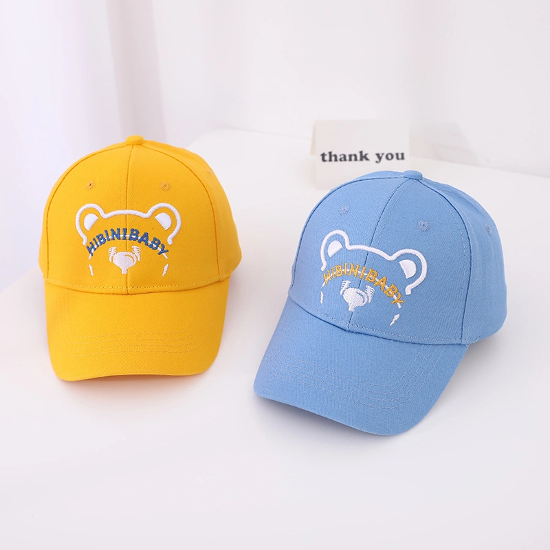 6-Panel Simple and Fashion Cute Bear Children&prime;s Baseball Caps Cotton Caps