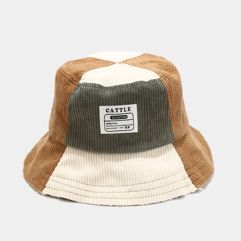 Corduroy Bucket Hat Adults Summer Fishing Hat Outside Sun Protective Casual Bucket Cap for Outdoor Fashion Cap Customized