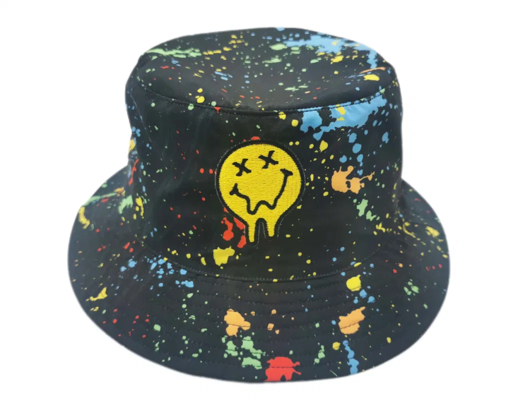 Bucket Hat with Sublimation Printing and Embroidery Polyester Fishing Hat Casual Sun Hat with Own Logo Fisherman Hat for Outdoor