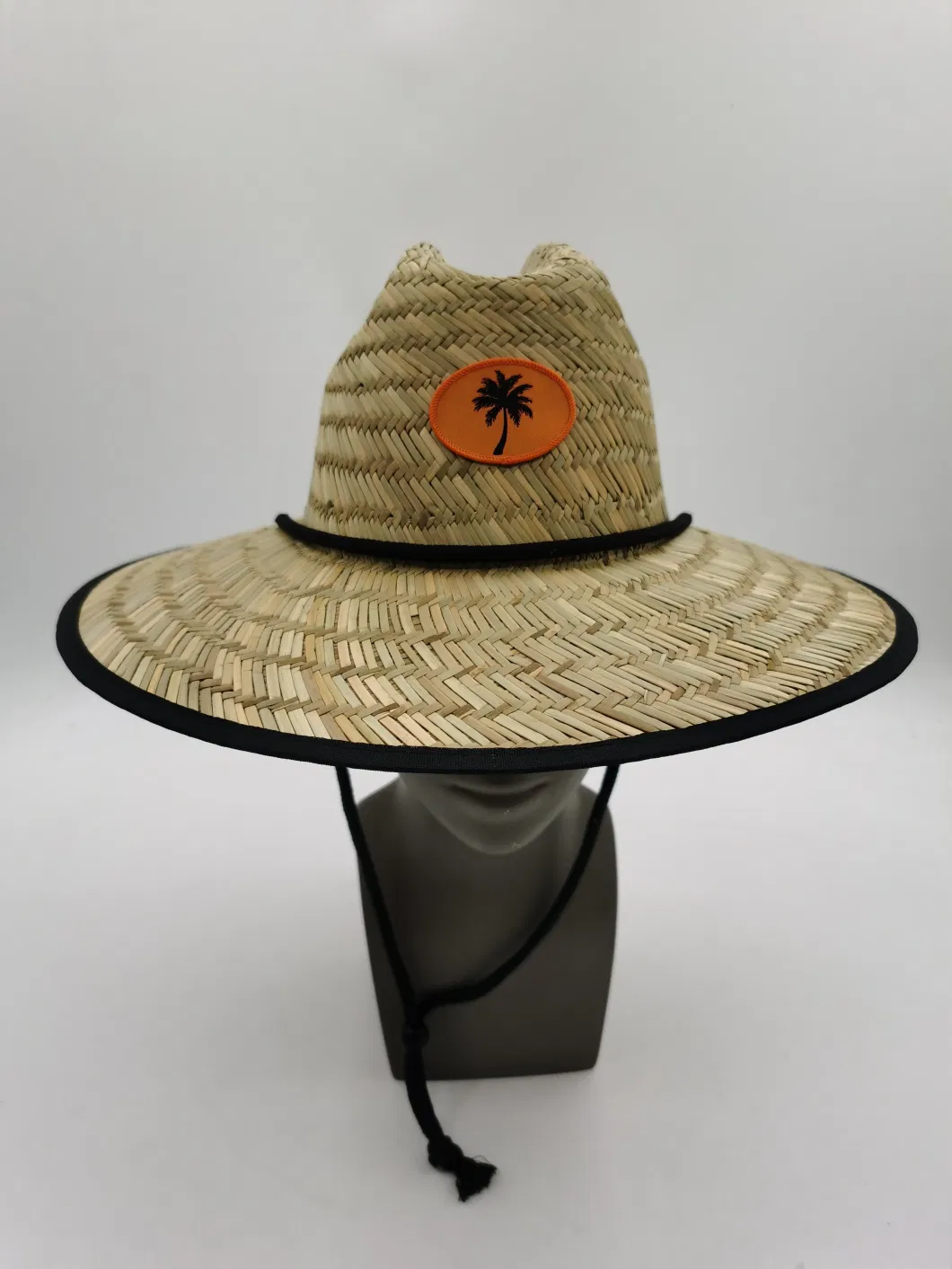 Summer Wide Brim Straw Lifeguard with Print Under Brim Gardening Hat