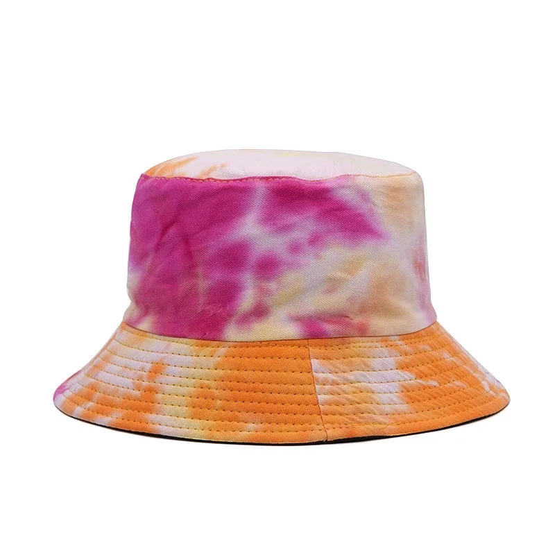 Tie Dye Bucket Hat Men Women Cotton Fisherman Hat Sun Protection for Summer Outdoor Traveling Hat