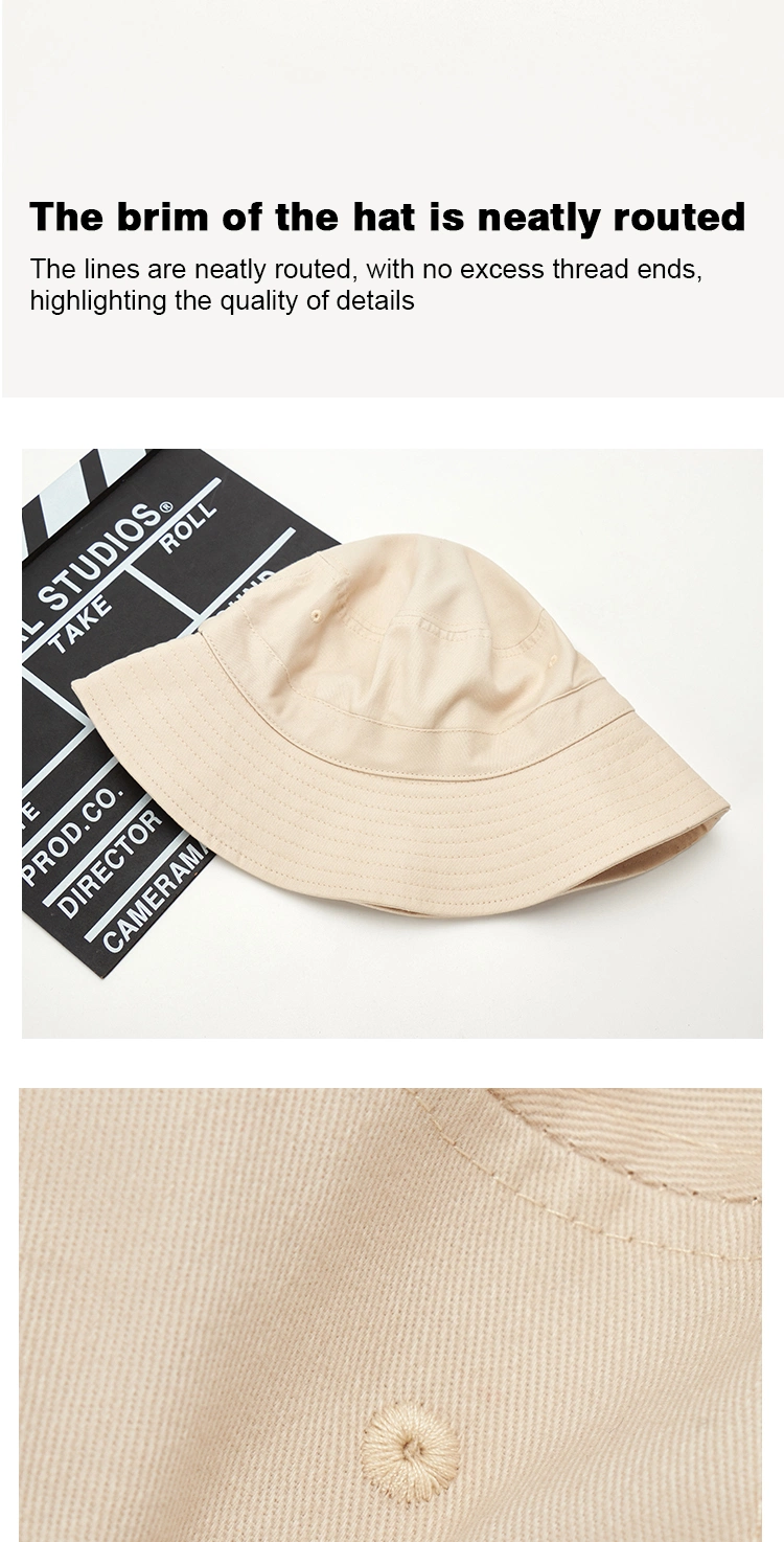 Spring Summer Outdoor Sun Protection Fashion Cotton Bucket Hat Fisherman Hat for Women Men