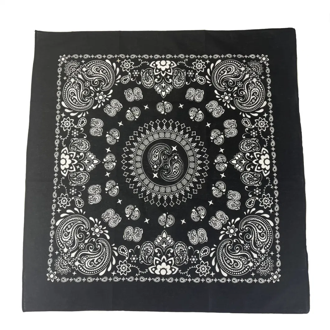 Cotton Polyester Fabric Square Screen Digital Printing Scarf Personal Logo Bandana