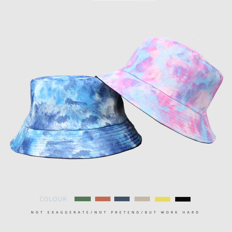 New Painted Tie-Dye Fisherman Hat Men and Women Double-Sided Hats Outdoor Two Wearing Sunshade Casual Bucket Hats