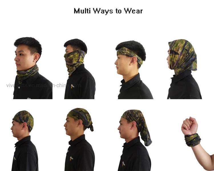 Multi Purpose Gift Biking Camouflage Stretch Polyester Tubular Men&prime;s Bandana