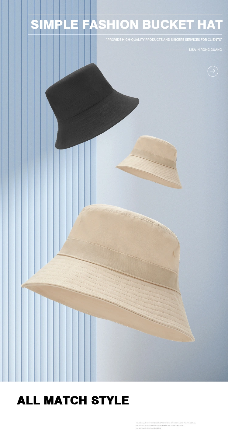 Spring Summer Outdoor Sun Protection Fashion Cotton Bucket Hat Fisherman Hat for Women Men