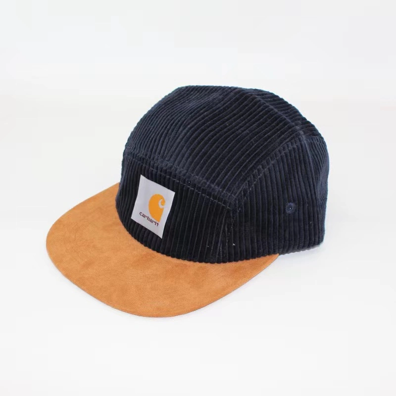 Embroidery High Quality Corduroy Snapback Cap with Custom Logo Unstructured Suede Hat