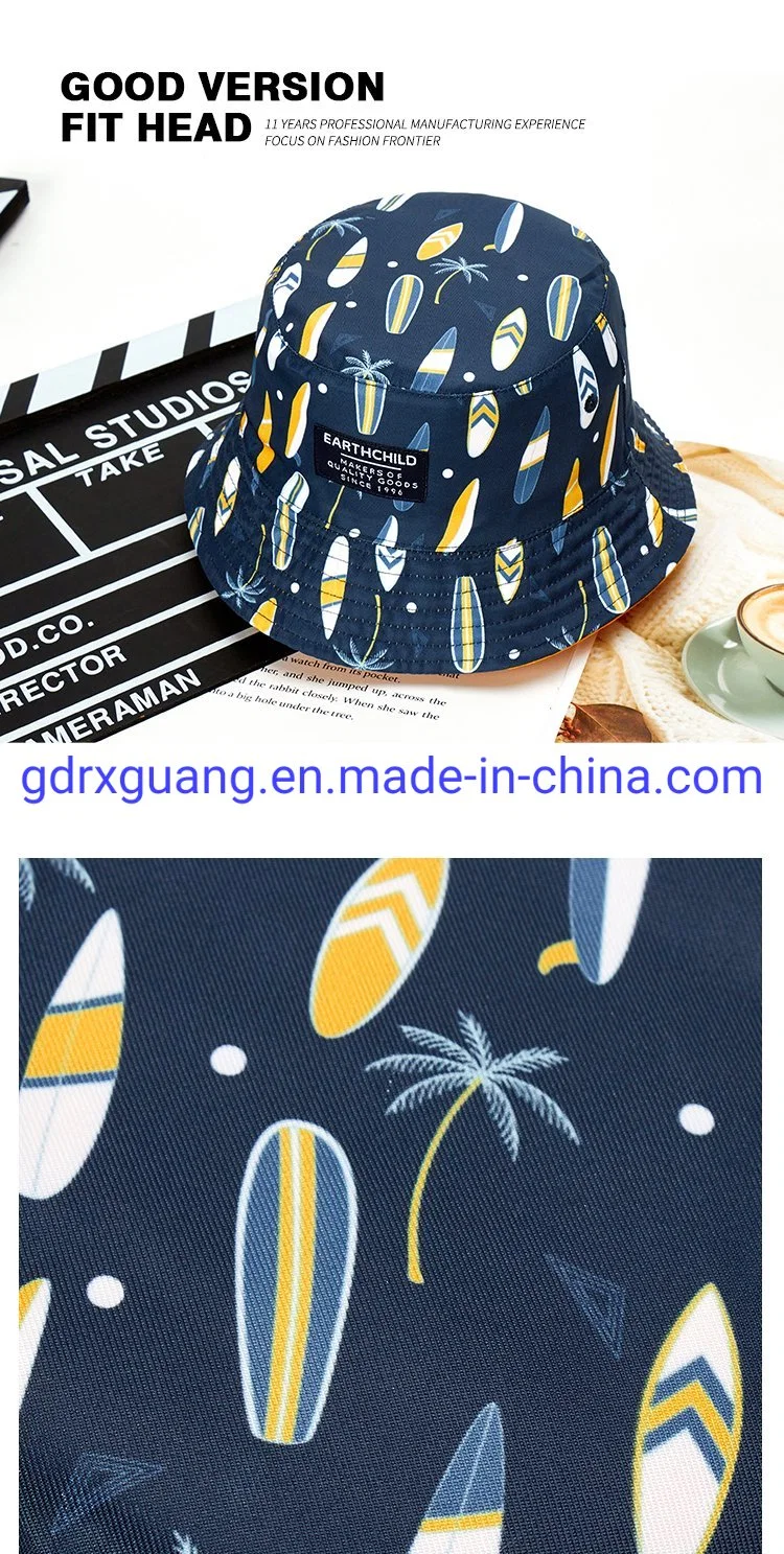 Custom Printed Logo Designer Kids Reversible Fisherman Bucket Hats